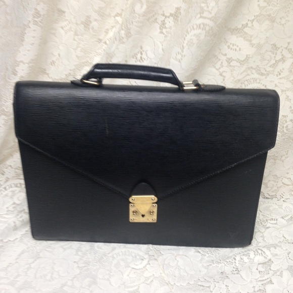 Louis Vuitton Black Epi Leather 2-Gusset Briefcase - Picture 1 of 13